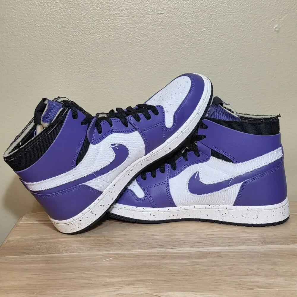 Air Jordan 1 Zoom CMFT Comfort Crater Purple White High CT0978-501 Men’s Size 11